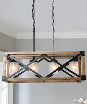 Farmhouse Chandelier 4 Lights Kitchen Island Lighting Rectangular Chandeliers With 4 Glass Globes 275 In Dia 0 5 300x360