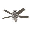 HUNTER 54190 Bennett Indoor Ceiling Fan With LED Light And Remote Control 52 Brushed Nickel 0 100x100