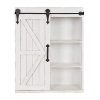Kate And Laurel Cates Modern Farmhouse Wood Wall Storage Shelving Cabinet With Sliding Barn Door Rustic White 0 100x100