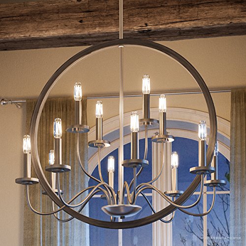 Luxury Modern Farmhouse Chandelier, Large Size: 28.75"H x 32"W, with