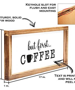 MAINEVENT But First Coffee Sign Funny Kitchen Sign Farmhouse Kitchen Decor Kitchen Wall Decor Rustic Home Decor Country Kitchen Decor With Solid Wood Frame 8x17 Inch 0 0 300x360