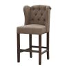 Madison Park Jodi Bar Stools Hardwood Birch Faux Linen Kitchen Chair Modern Classic Style Button Tufted Counter Seating Pub Furniture For Home See Below Taupe 0 100x100