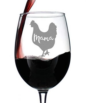Mama Hen Wine Glass With Stem For Mom Cute Funny Wine Gift Idea Unique Personalized Glasses For Mothers Day Or Birthday 0 300x360
