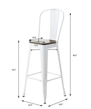 Mecor Metal Bar Stools Set Of 4 W Removable Backrest 30 Dining Counter Height Chairs With Wood Seat White 0 1 300x360
