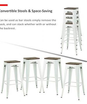 Mecor Metal Bar Stools Set Of 4 W Removable Backrest 30 Dining Counter Height Chairs With Wood Seat White 0 4 300x360