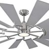 Monte Carlo 14PRR72BSD Prairie Grand Windmill Energy Star 72 Outdoor Ceiling Fan With LED Light And Hand Remote Control 14 Wood Blades Brushed Steel 0 100x100