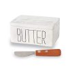 Mud Pie Bistro Butter Dish And Spreader Set Assembled 3 X 6 X 4 5 White 0 100x100