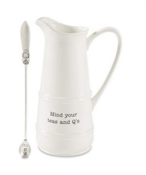 Mud Pie Iced Tea Pitcher And Spoon Set One Size White 0 300x360