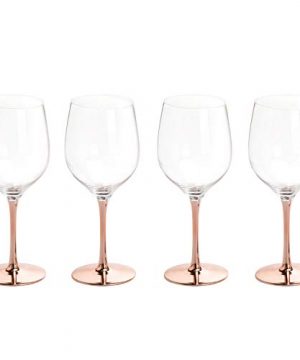 MyGift Modern 20 Oz Copper Toned Stemmed Wine Glasses Set Of 4 0 300x360