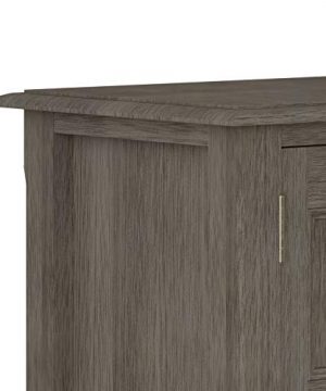 SIMPLIHOME Burlington SOLID WOOD 30 Inch Wide Traditional Low Storage Cabinet In Farmhouse Grey With 2 Doors 2 Adjustable Shelves 0 3 300x360