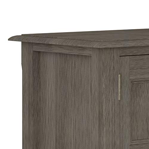 SIMPLIHOME Burlington SOLID WOOD 30 Inch Wide Traditional Low Storage Cabinet In Farmhouse Grey With 2 Doors 2 Adjustable Shelves 0 3