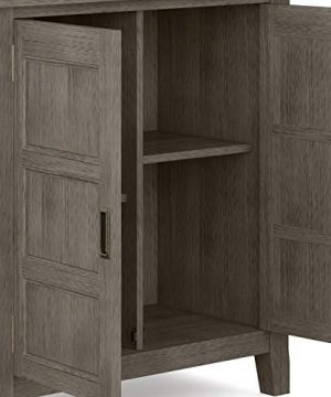 SIMPLIHOME Burlington SOLID WOOD 30 Inch Wide Traditional Low Storage Cabinet In Farmhouse Grey With 2 Doors 2 Adjustable Shelves 0 4 300x360
