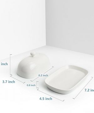 Sweese 306101 Porcelain Cute Butter Dish With Lid Perfect For EastWest Butter White 0 2 300x360