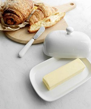 Sweese 306101 Porcelain Cute Butter Dish With Lid Perfect For EastWest Butter White 0 3 300x360