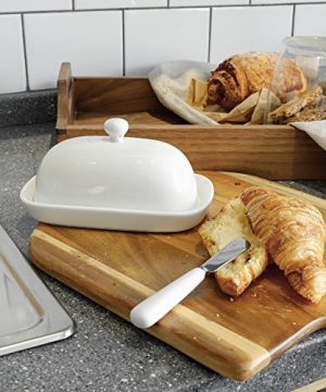 Sweese 306101 Porcelain Cute Butter Dish With Lid Perfect For EastWest Butter White 0 4 300x360