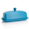 Sweese 307107 Porcelain Butter Dish With Lid Perfect For East West Coast Butter Steel Blue 0 100x100