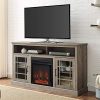 Walker Edison Hoxton Classic 2 Glass Door Fireplace Stand For TVs Up To 65 Inches 58 Inch Grey Wash 0 100x100