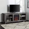 Walker Edison Wren Classic 4 Cubby Fireplace TV Stand For TVs Up To 80 Inches 70 Inch Charcoal Grey 0 100x100