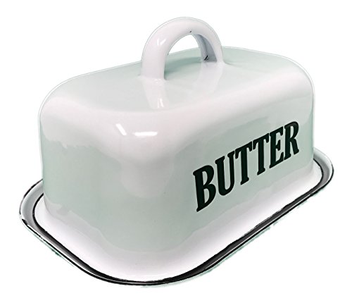 Your Hearts Delight White Enamelware Butter Dish Multicolor 0