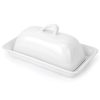 ZivKit Porcelain Butter Dish With LidLarge Ceramic Butter DishesWhite 0 100x100