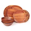 Aidea Wood Dinnerware Set 12pcs Acacia Wood Tableware Set Service For 4 0 100x100