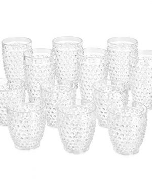 Amazon Basics 12 Piece Tritan Glass Drinkware Set Hobnail Highball And Double Old Fashioned 6 Pieces Each 18oz13oz 0 300x360