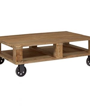 Amazon Brand Stone Beam Industrial Pallet Wood Coffee Table With Wheels 51W Natural 0 300x360