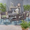 Christopher Knight Home 304725 Cain Outdoor 7 Piece Wicker Dining Set Multibrown 0 100x100
