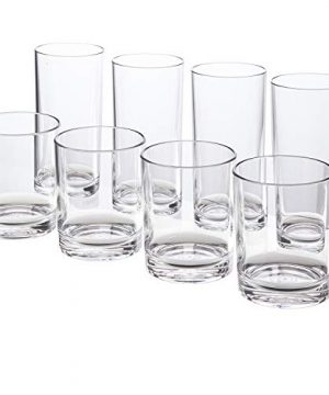 Classic 8 Piece Premium Quality Plastic Tumblers 4 Each 12 Ounce And 16 Ounce Clear 0 300x360