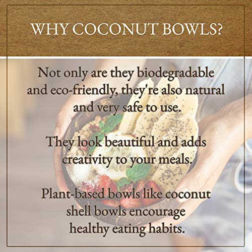 Coconut Smoothie Bowls With Spoons Set Of 4 Large Capacity Coconut Bowls With Wooden Spoons Polished And Coated With Olive Oil Ideal Coconut Bowls For Acai Vegan Smoothies Buddha Bowl 0 4