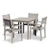 DTY Outdoor Living Leadville Square 5 Piece Eucalyptus Dining Set Driftwood Gray Finish 0 100x100