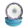Euro Ceramica Zanzibar Collection Pasta Bowls Set Of 4 Spanish Floral Design Multicolor Blue 0 100x100