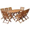 Festnight 9 Piece Wooden Outdoor Patio Dining Set Oval Folding Table With 8 Foldable Chairs Eucalyptus Wood Outdoor Furniture Space Saving For Garden Backyard Terrace Balcony 0 100x100