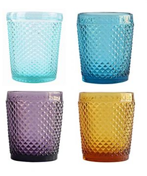 Glassware Set Of 4 Multicolor Tumblers Drinking Glasses Cocktail Glasses Dinner Party Decor 10 Oz JM 729 4 0 300x360
