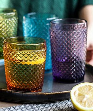 Glassware Set Of 4 Multicolor Tumblers Drinking Glasses Cocktail Glasses Dinner Party Decor 10 Oz JM 729 4 0 5 300x360