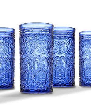 Jax Highball Beverage Glass Cup By Godinger Blue Set Of 4 0 300x360