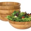 Lipper International Bamboo Wood Salad Bowls Small 7 Diameter X 225 Height Set Of 4 Bowls 0 100x100