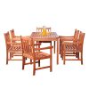 Vifah V98SET12 Red Brown 7 Piece Wood Patio Dining Set 0 100x100
