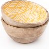 Wooden Bowls For Food Or Salad Bowls Set Small Bowl For Serving Pasta And Cereal Set Of 2 Wood Bowl 6 Inch By 3 Inch Mango Wood Yellow Ikkat 0 100x100