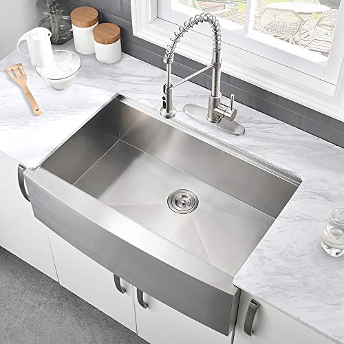 Vasoyo 33x22 Kitchen Sink A Front, Stainless Steel Farm Sinks