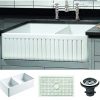 Empire Industries SP33DG Sutton Place Farmhouse Fireclay With Grid And Strainer Kitchen Sink 33 White 0 100x100