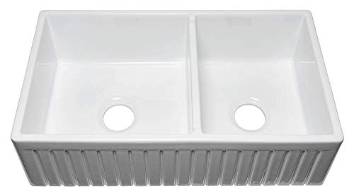 Empire Industries SP33DG Sutton Place Farmhouse Fireclay With Grid And Strainer Kitchen Sink 33 White 0 2