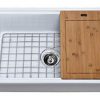 Empire Industries TO30 Tosca Reversible Farmhouse Fireclay Kitchen Sink With Cutting Board Grid And Strainer 30 White 0 100x100