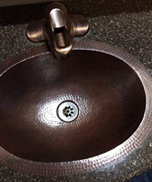 16 Rustic Oval Copper Bathroom Sink Dual Mount Installation 0 0 300x360