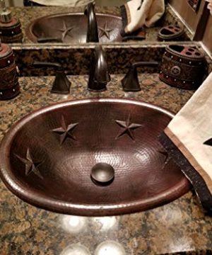 19 Oval Copper Bathroom Sink With Star Design Self Rimming 0 1 300x360