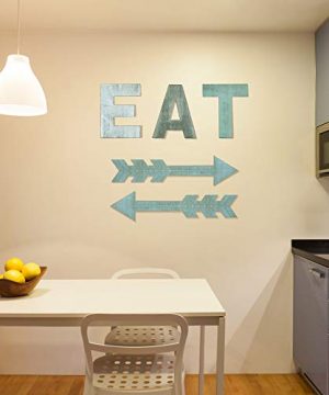 5 Pieces EAT Sign Kitchen Wood Rustic Sign Arrow Wall Decor EAT Farmhouse Decoration Hanging Arrow Wooden Sign For Kitchen Wall Home Dining Room 0 3 300x360
