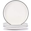 AQUIVER 10 Ceramic Dinner Plates Porcelain Classic White Lunch Plates With Black Edge Dining Party Restaurant Round Serving Dish For Steak Pizza Salad Pasta Pie Set Of 4 0 100x100