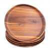 Acacia Wood Dinner Plates AIDEA 11Inch Round Wood Plates Set Of 4 Easy Cleaning Lightweight For Dishes Snack Dessert Unbreakable Classic Charger Plates Gift For Easter 0 100x100