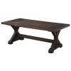 BOWERY HILL Solid Wood Trestle Base Coffee Table In Walnut Brown 0 100x100
