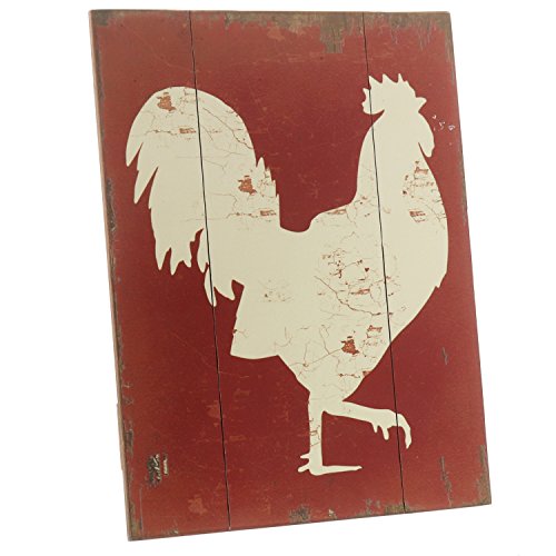 Barnyard Designs White Rooster Cockerel Retro Vintage Wood Plaque Bar Sign Country Home Decor 1575 X 1175 0 2
